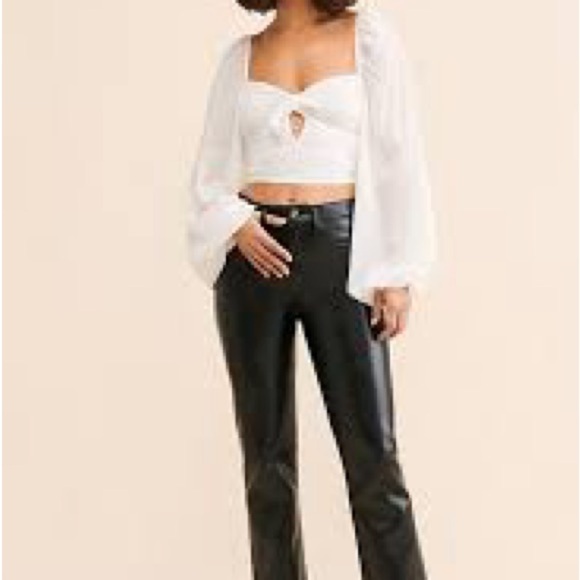 NWT For Love And Lemons White Crop Top - Picture 2 of 4